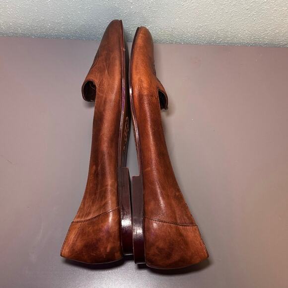 Clicks Womens Brown Leather Embossed Flats Slip On Shoes Size 7.5 B Brazil - Picture 8 of 10